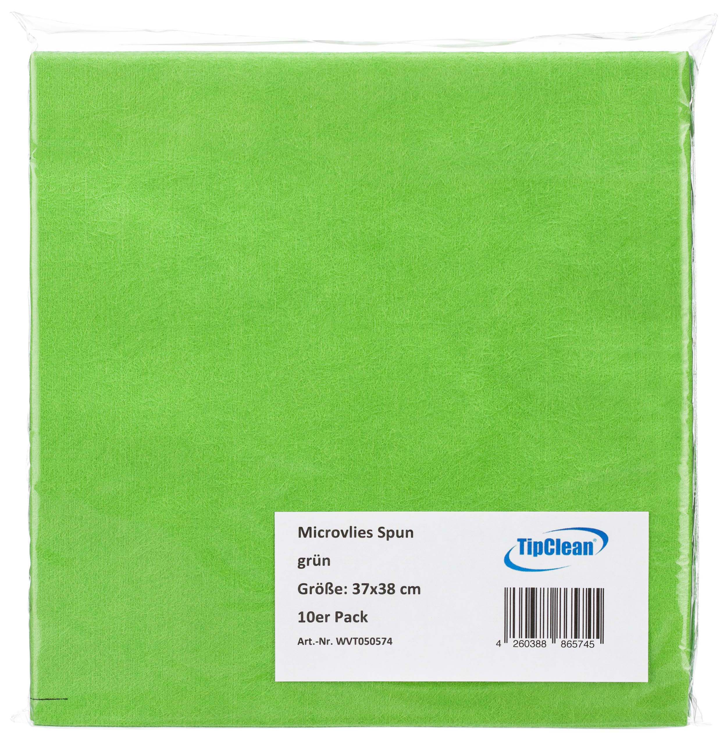 TipClean Microvlies Spun grün - 37 x 38 cm - 10 x 10er Pack