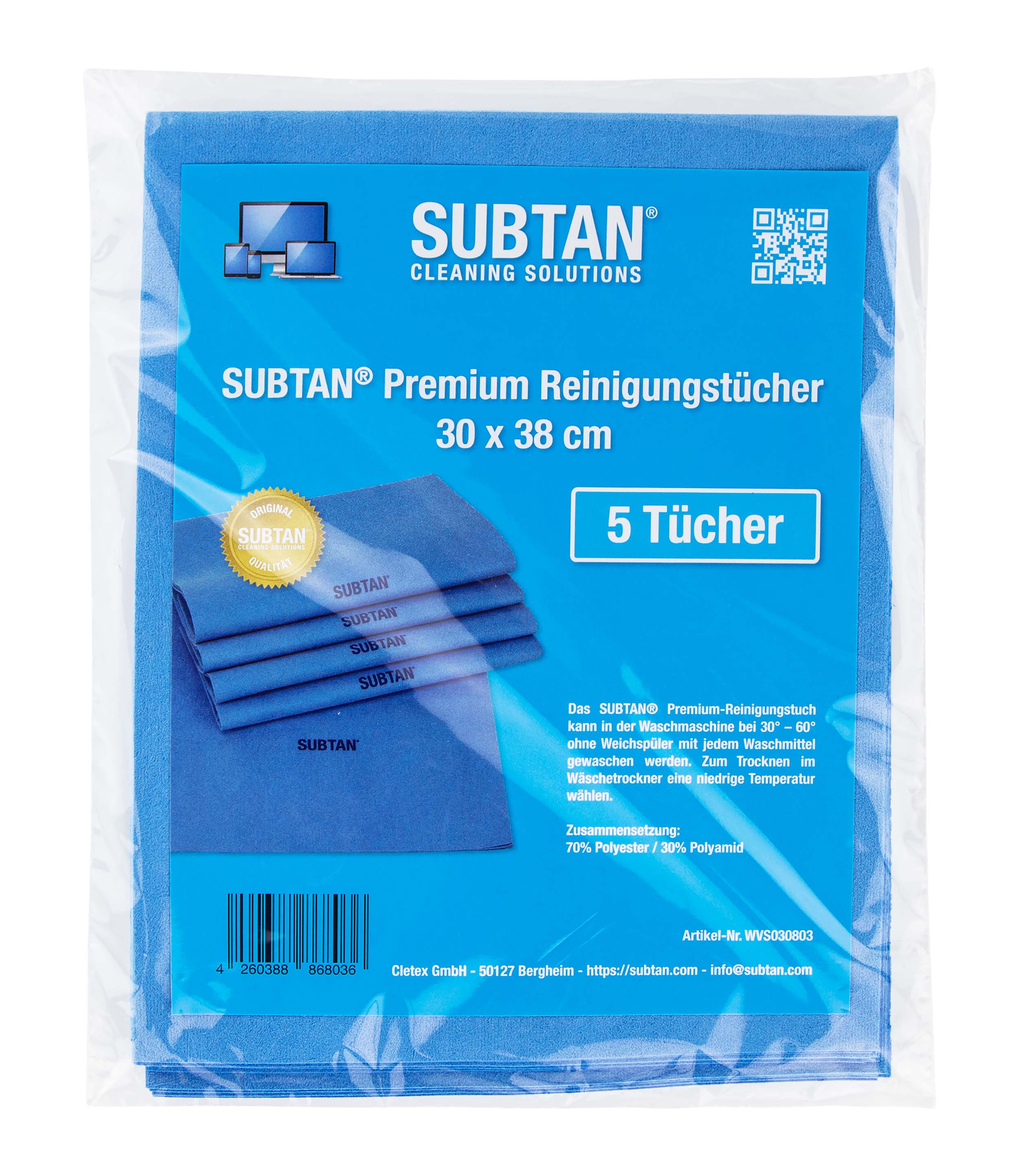 SUBTAN Premium-Reinigungstücher 5er Set
